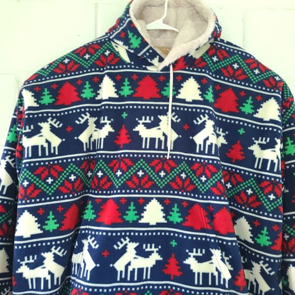 Shinesty the Caribou Lous Reversible Christmas Hoodie Unisex EXCELLENT COND O/S - Picture 4 of 16